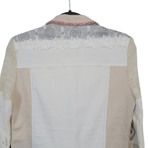 Desigual White Jean And Knit Jacket - Picture 4 of 8